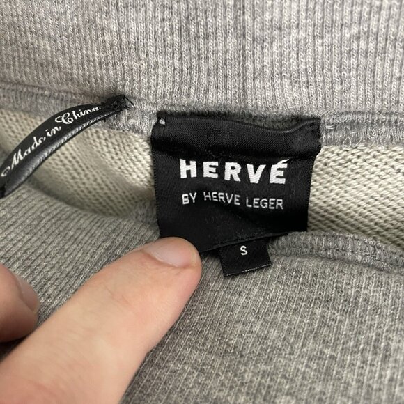 Herve by Herve Leger Boyfriend Terry Heather Grey Shorts Size Small - Picture 5 of 12